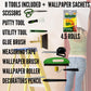 Tsekouri Wallpaper Paste Kit Set Includes 8 Piece Hanging Kit to Work with Solvite All Purpose Paste 4.5 Rolls with Paste Brush,Smoother,Seam Roller, Wall Paper Scraper Tool