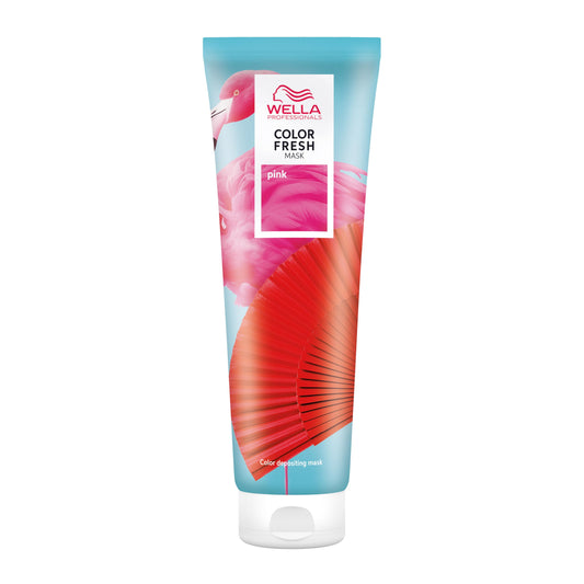 Wella Professionals Pink Color Fresh Mask - Colour Depositing Hair Mask & Home Hair Gloss Treatment - Bright Pink Temporary Hair Dye with Avacado Oil (150ml)