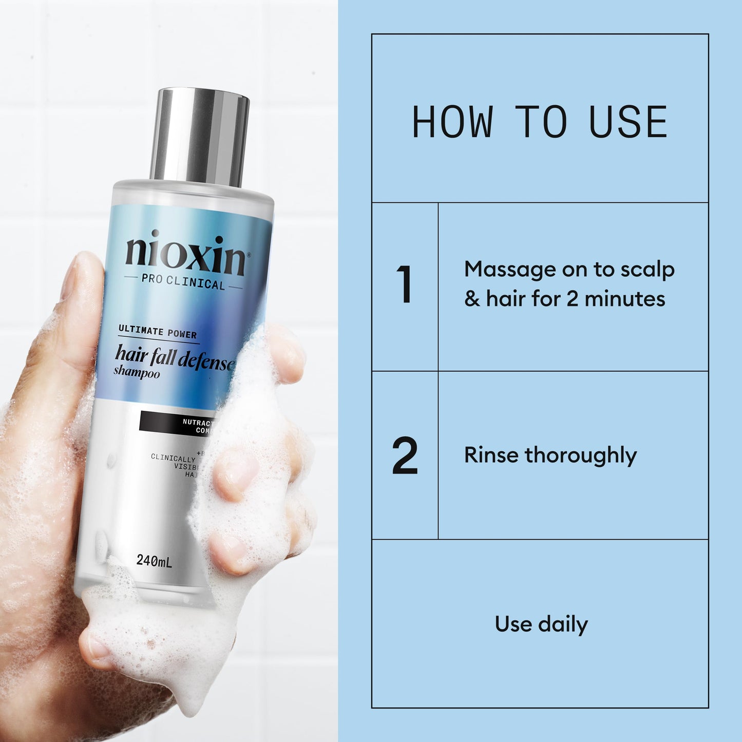 Nioxin Anti-Hair Loss Shampoo - Hair Loss Treatment for Women & Men - With Caffeine & Niacinamide (240ml)