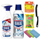Limescale Remover Bundle - Spray 500ml & Cleaning Liquid 500ml with Crevice Detail Brush, Non-Scratch Scrub Sponge, Rubber Gloves & 3 Microfibre Cloths - Bathroom Taps Shower Tile Descaler Set