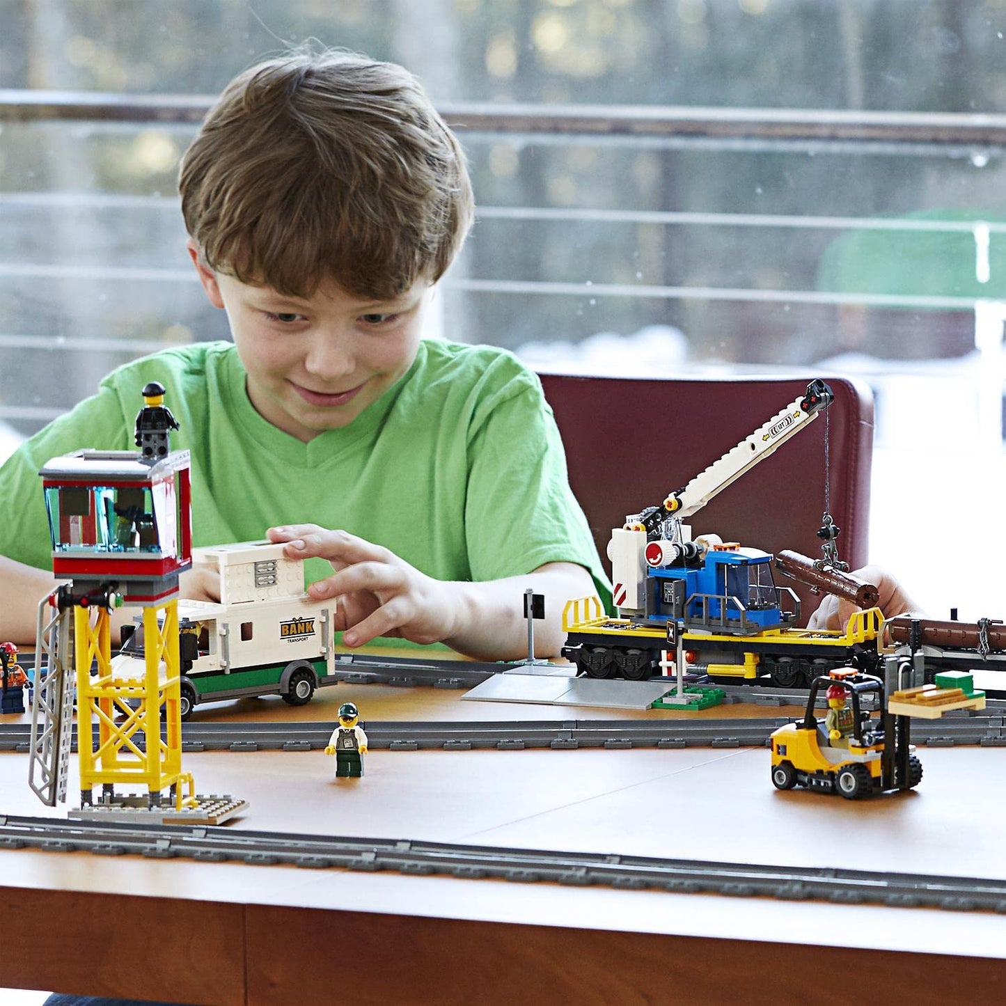 LEGO City Cargo Train Toy with Motorized Remote Control Engine, incl. Rail Tracks, Signal Lights & Control Center - 6-12 Year Old Boys & Girls Gifts - 60198