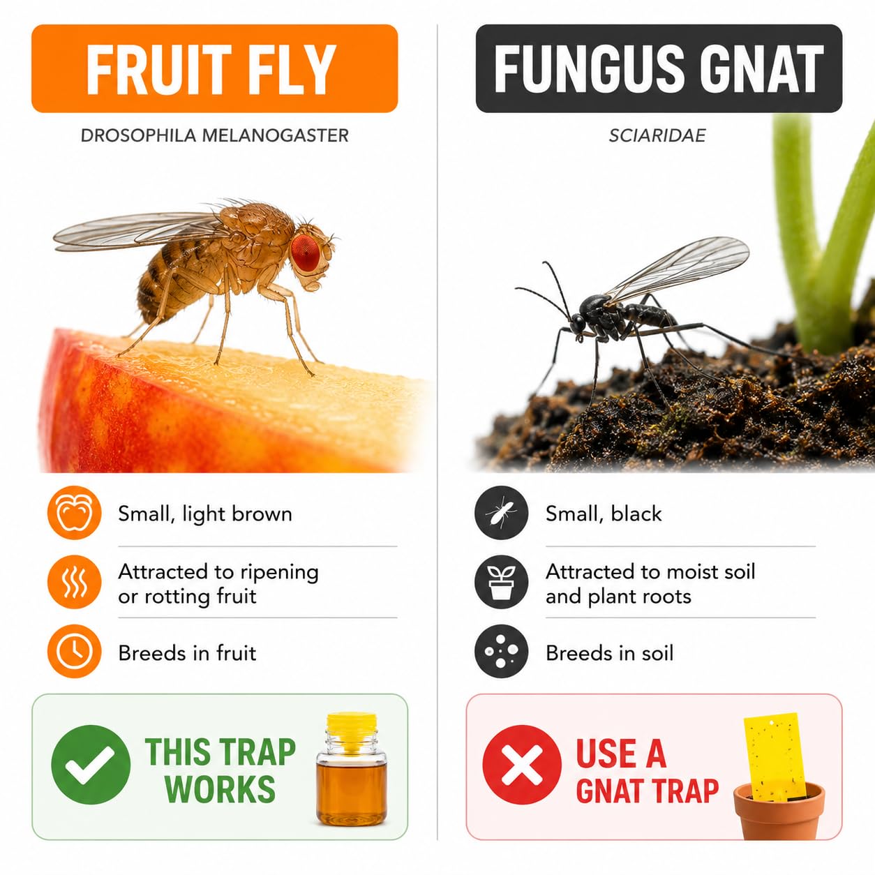Alimos Fruit Fly Trap for Indoors, 2 Pack Fruit Fly Killer for Home and Kitchen, Natural Bait Fruit Fly Catcher, Up to 3 Weeks per Bottle, Child and Pet Friendly Indoor Fruit Fly Traps
