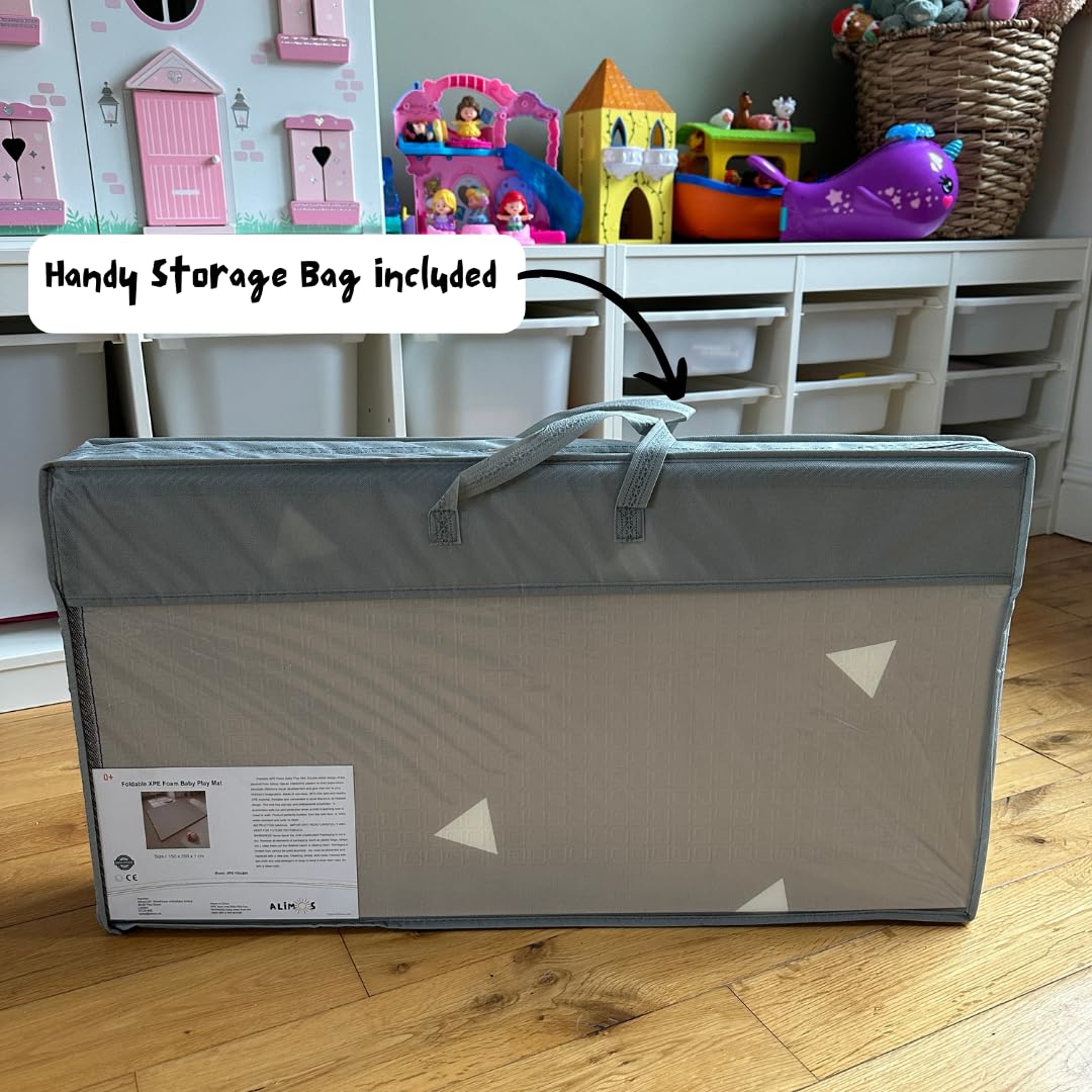 Alimos Baby Play Mat, Floor Foam Playmat for Babies, Foldable Matt For Tummy Time for Kids & Infants, Large Padded Waterproof Play Mat Baby for Crawling & Playing Wipeable 150x200x1cm