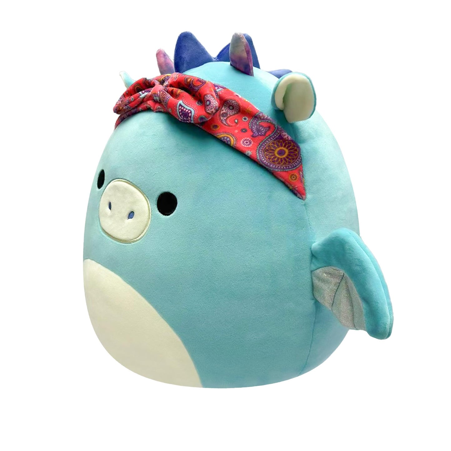 Squishmallows Original 7.5-Inch - Tatiana the Dark Teal Dragon with Bandana