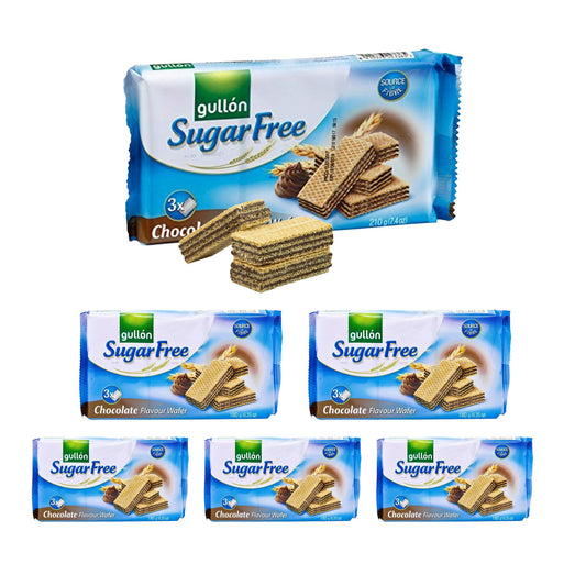 Gullon Sugar Free Chocolate Cream Wafers 180g (PACK OF 6)