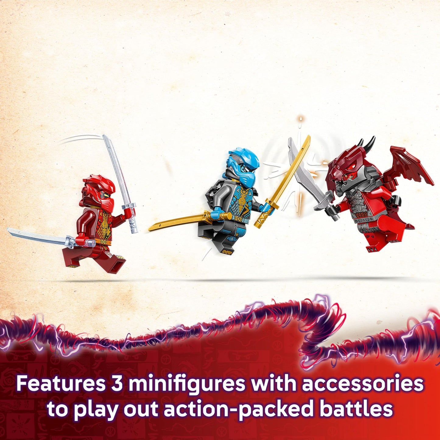 LEGO NINJAGO Kai’s Mech Storm Rider - Ninja Toy with a Flying Motorbike, Action Figure & 3 Minifigures - Birthday Gift Idea for 7 Plus Year Old Boys, Girls and Dragons Rising Fans 71830