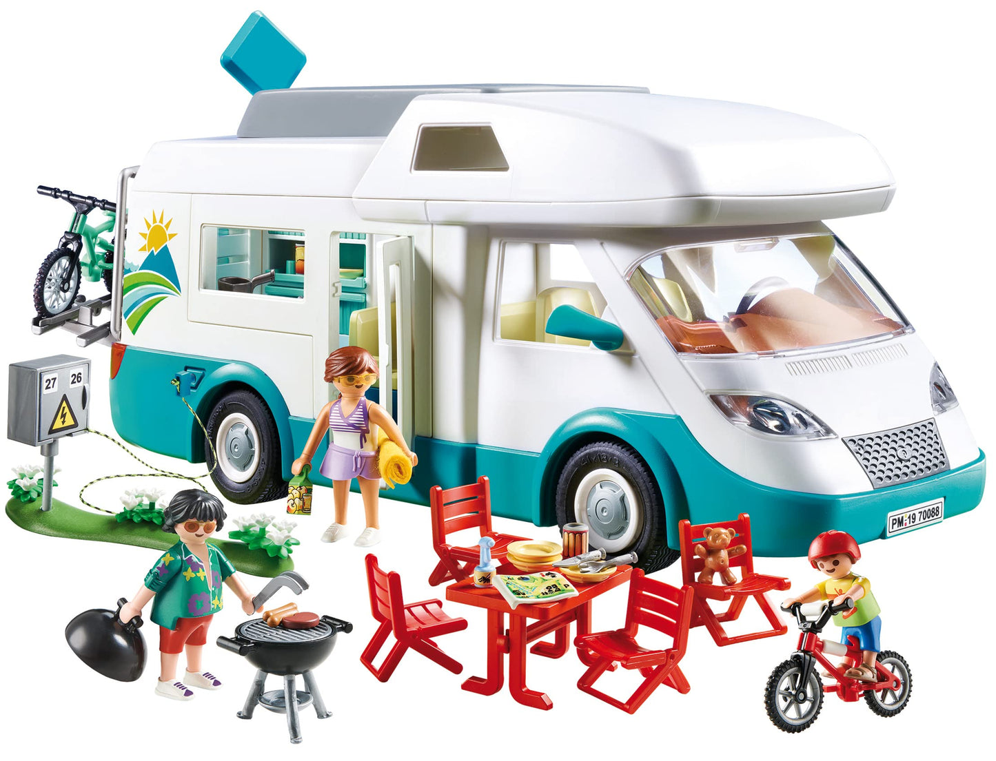 Playmobil 70088 Family Fun Family Camper, outdoor camping toy, fun imaginative role-play, playset suitable for children ages 4+