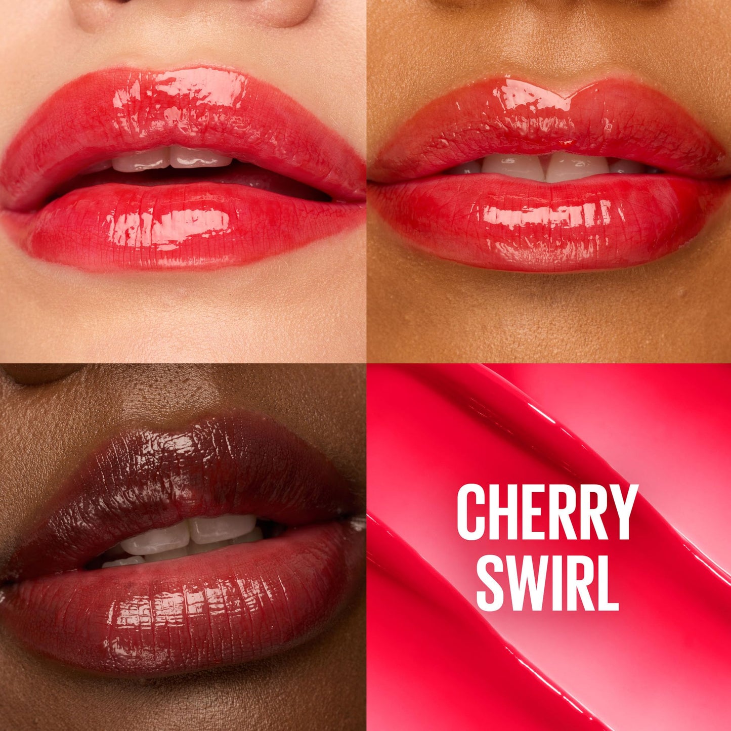 Maybelline New York Lifter Glaze Lip Oil Balm, Up to 24HR Hydration, Plumping for Fuller Lips, Hyaluronic Acid & Acerola Cherry Extract for Ultra-Comfortable Shine, Shade: Cherry Swirl