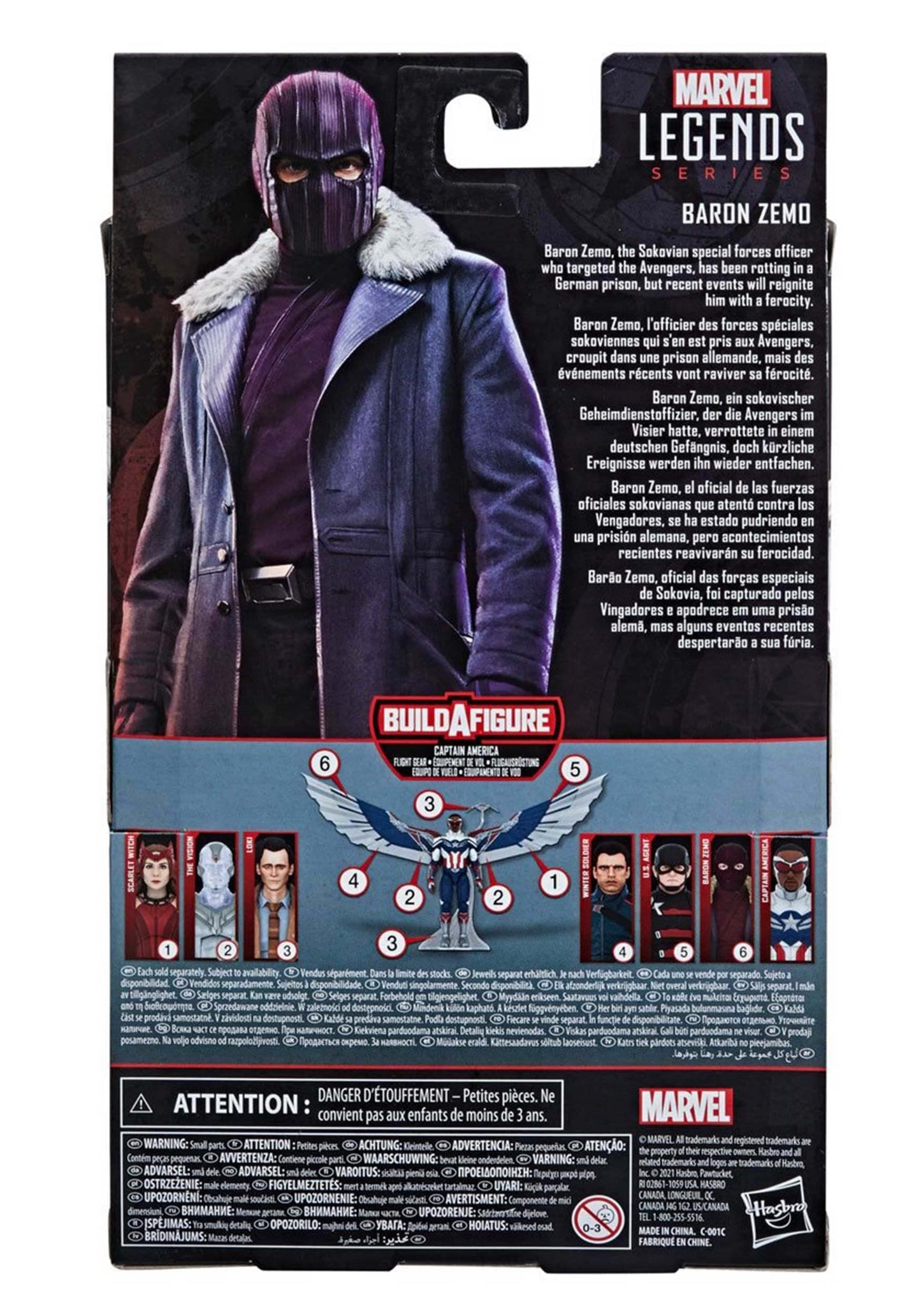 Hasbro Marvel Avengers Legends Series Avengers 15-cm Action Figure Toy Baron Zemo, Premium Design and 5 Accessories, For Kids Age 4 And Up multicolor