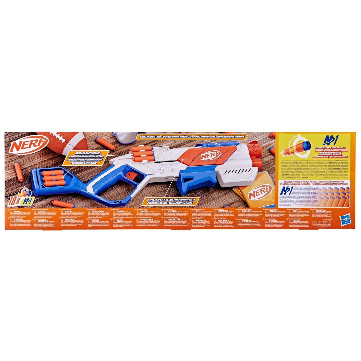 Nerf N Series Strikeback Blaster with Snapback Action, Internal 6-Dart Clip & 12-Dart Storage, Includes 18 Official N1 Foam Darts, High-Performance Toy Blaster for Kids 8 For Kids