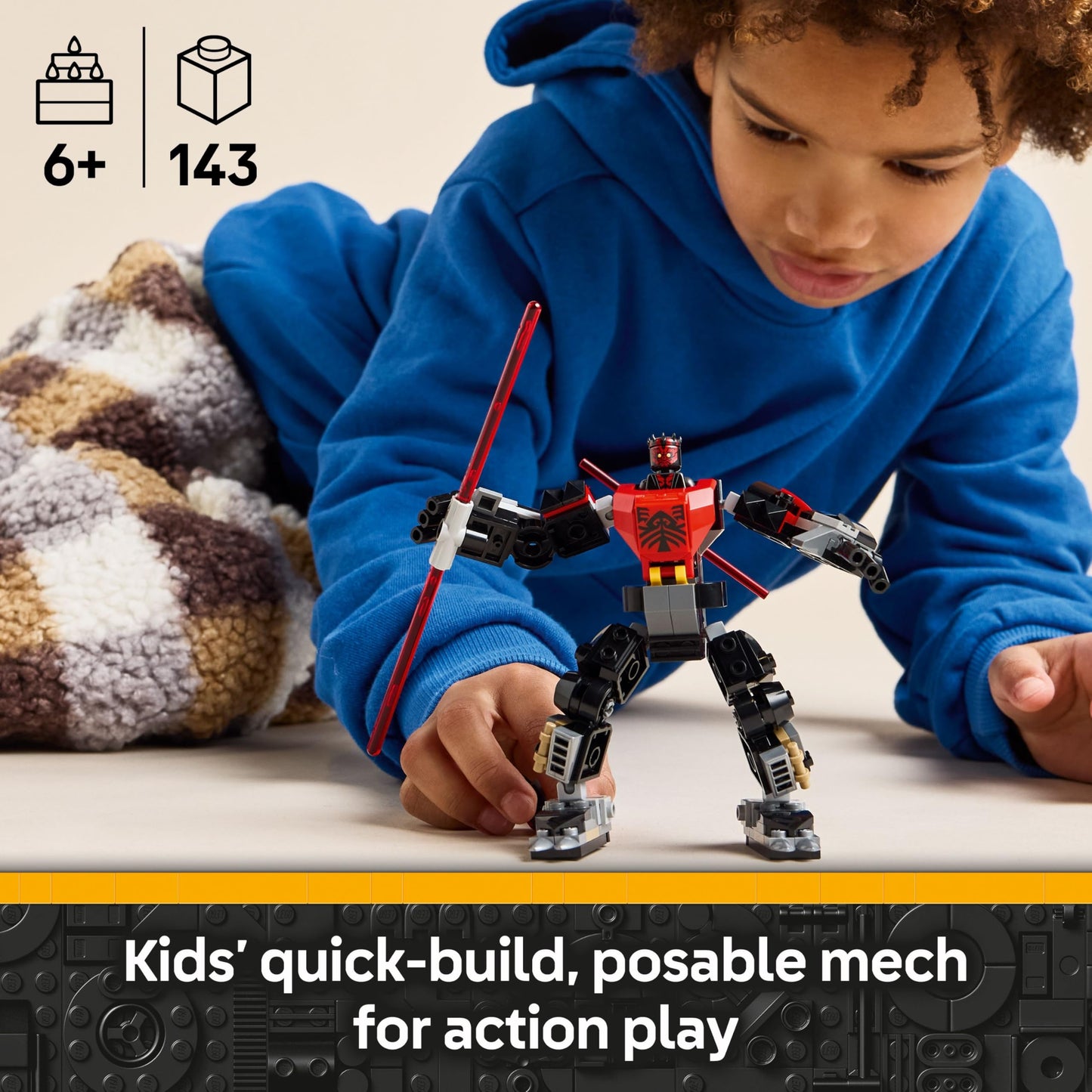 LEGO Star Wars: The Clone Wars Darth Maul Mech Building Toy for Boys, Girls, Fans and Fantasy Lovers Aged 6 Years Old Plus, Gift Idea for Kids, Includes a Large Double-Bladed Red Lightsaber 75411