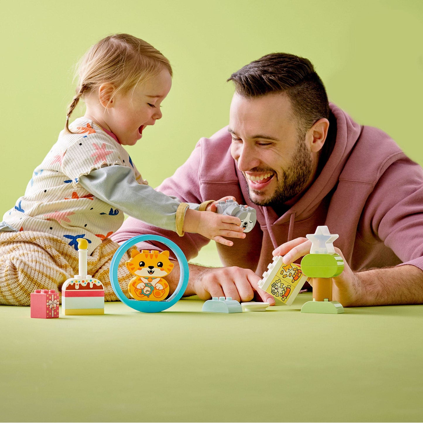 LEGO 10977 DUPLO My First Puppy & Kitten With Sounds Pet Animal Toys for Toddlers 1 .5-3 Years Old, Early Development Set with Large Bricks