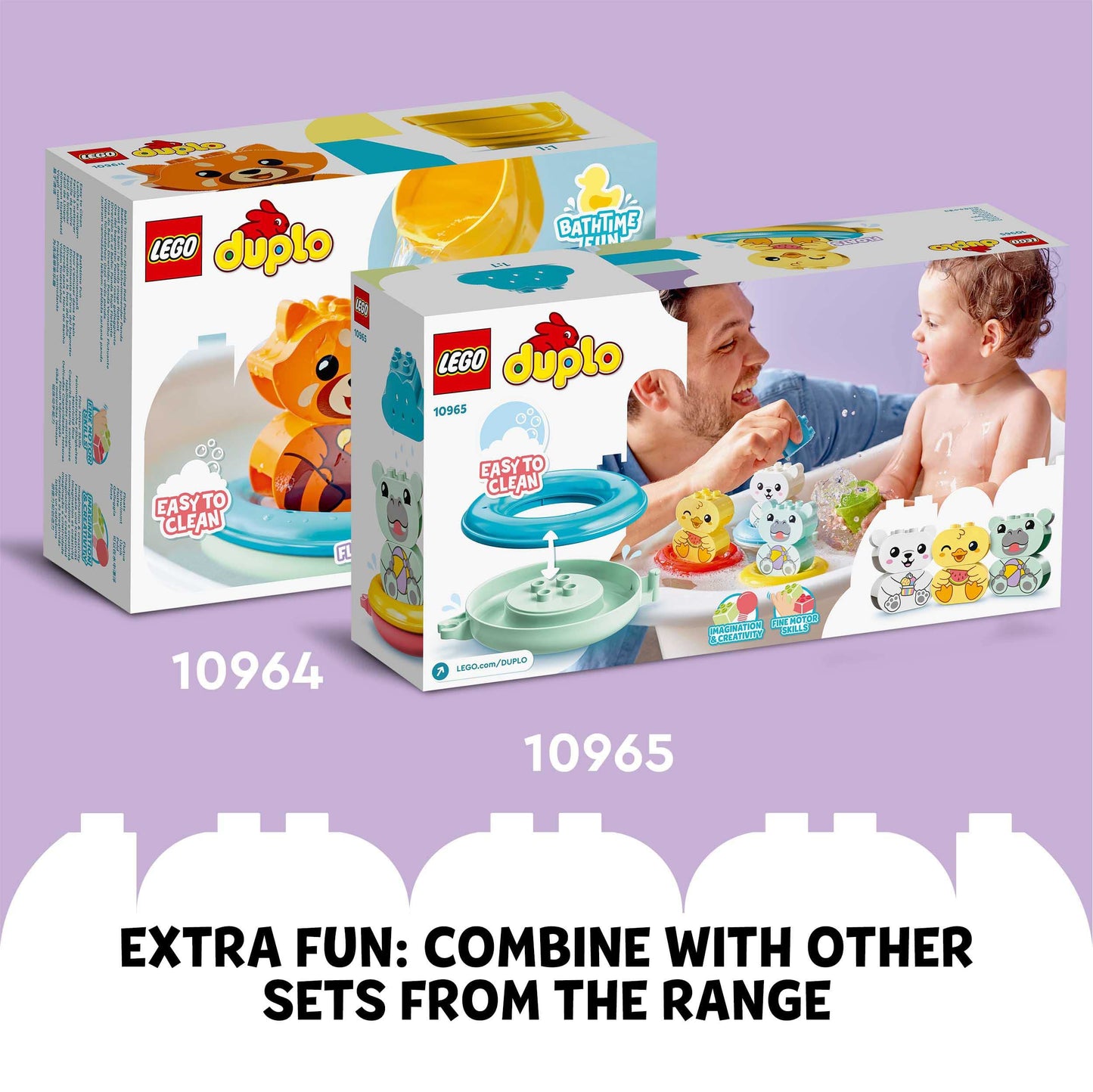 LEGO 10966 DUPLO Bath Time Fun: Floating Animal Island Bath Toy for Babies and Toddlers 1.5 plus Years Old, Baby Bathtub Water Toys, Easy to Clean