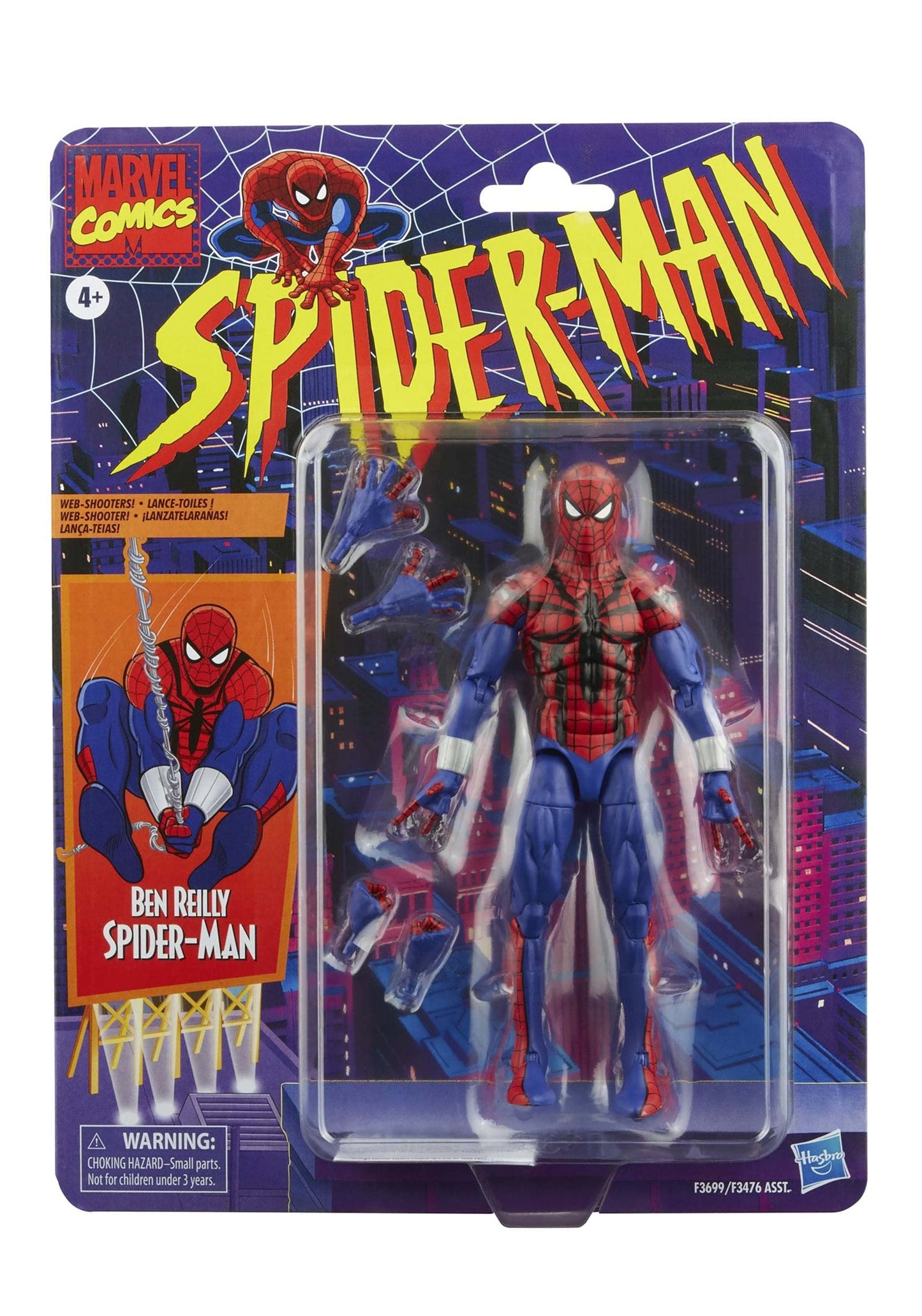 Spider-Man Marvel Legends Series 15 cm Ben Reilly Action Figure Toy, Includes 5 Accessories: 4 Alternate Hands, 1 Web Line FX