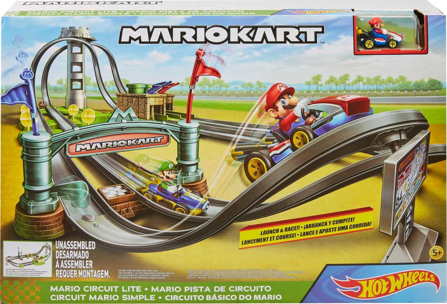 Hot Wheels Mariokart Mario Circuit Track Set, Multi