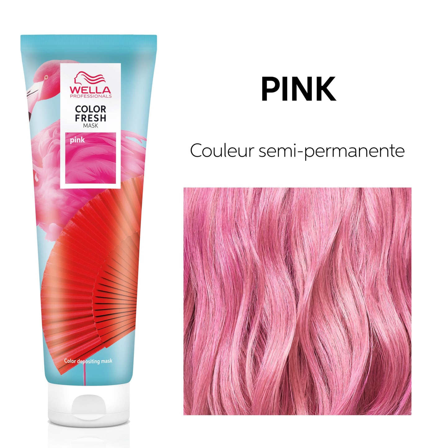 Wella Professionals Pink Color Fresh Mask - Colour Depositing Hair Mask & Home Hair Gloss Treatment - Bright Pink Temporary Hair Dye with Avacado Oil (150ml)