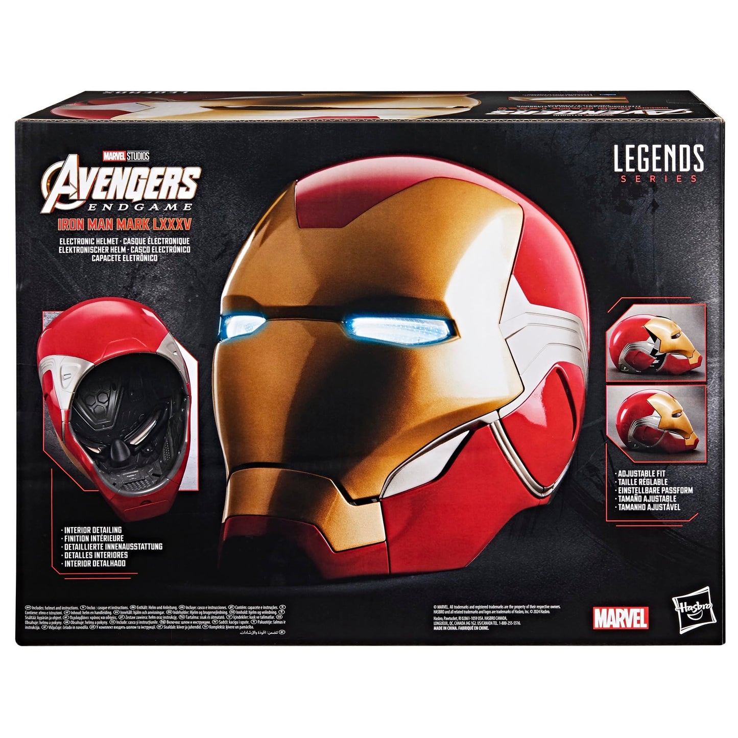 AVENGERS Marvel Legends Series Iron Man Premium Electronic Helmet with Light FX, Endgame Adult Roleplay Gear