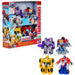 Transformers Toys Heroes vs Villains 4-Pack, Autobot and Decepticon 11-cm Action Figures, Preschool Robot Toys for Children Aged 3 and Up