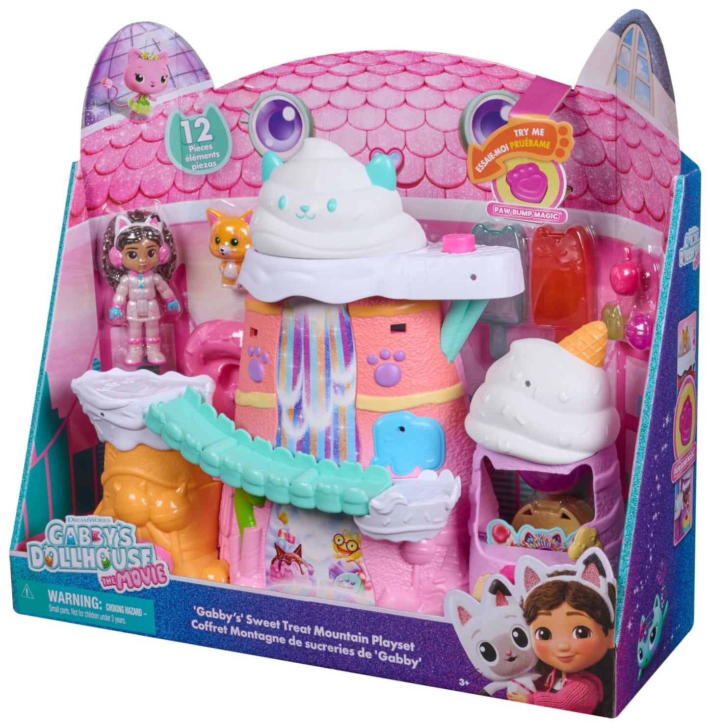 Gabby's Dollhouse: The Movie, Gabby's Sweet Treat Mountain Playset, 12-Piece Set with Figures and Accessories, Kids Toys for Girls and Boys Ages 3 and Up