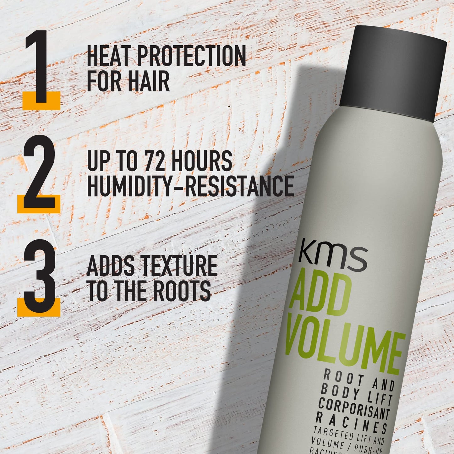 KMS AddVolume Root & Body Lift, For Fine Hair, Adds Volume & Lift, Heat Protection up to 230°C, Vegan & PETA Approved, 200ml