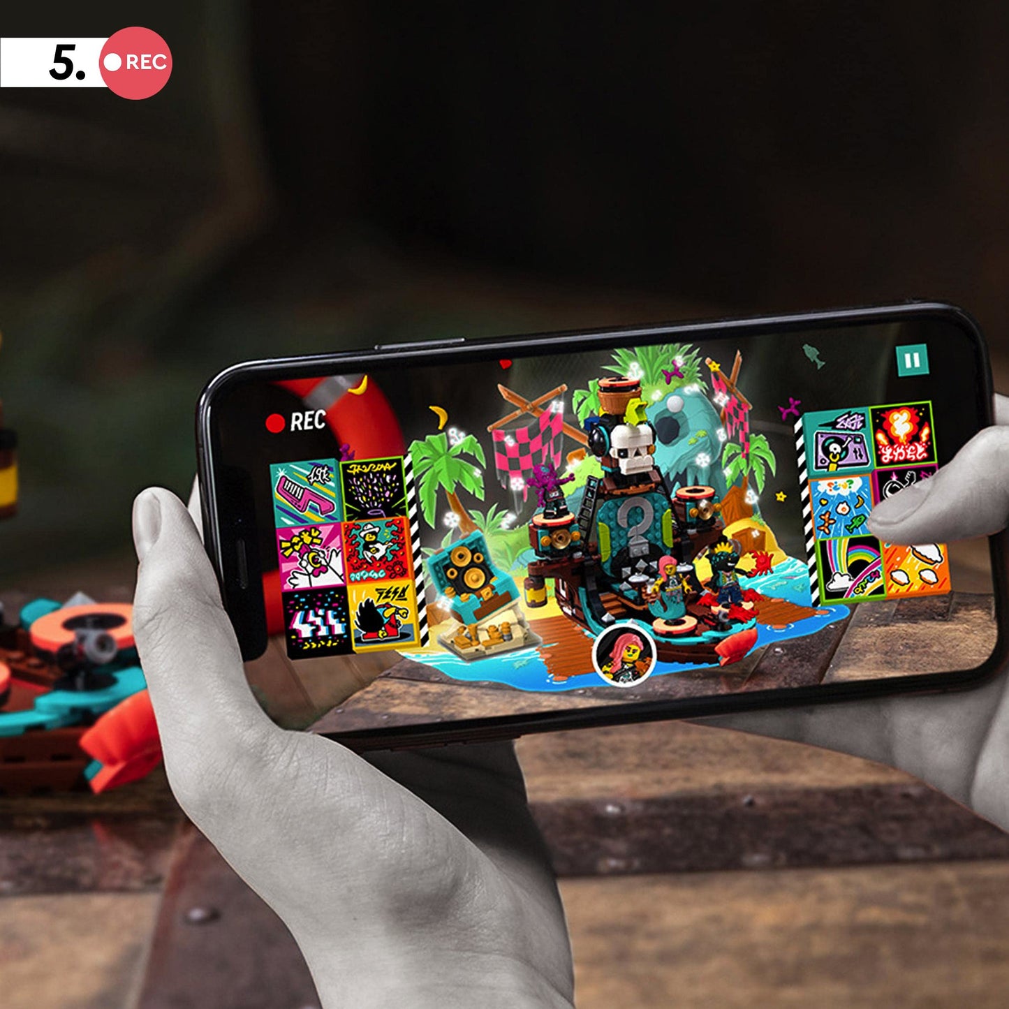 LEGO 43114 VIDIYO Punk Pirate Ship BeatBox Music Video Maker Musical Toy for Kids, Augmented Reality Set with App