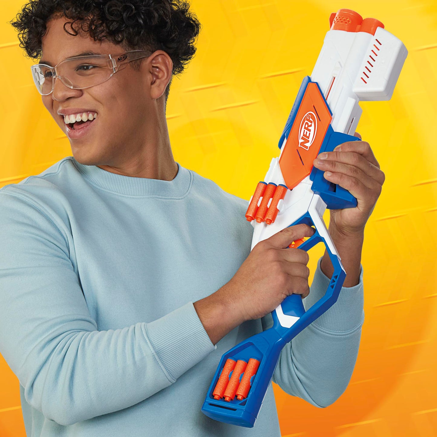 Nerf N Series Strikeback Blaster with Snapback Action, Internal 6-Dart Clip & 12-Dart Storage, Includes 18 Official N1 Foam Darts, High-Performance Toy Blaster for Kids 8 For Kids