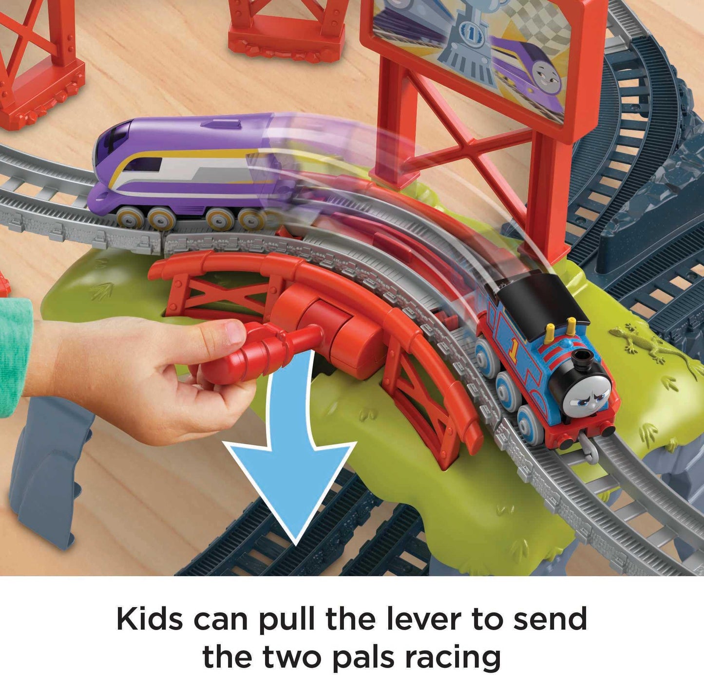 Thomas & Friends Diecast Toy Train Set Race for the Sodor Cup with Thomas & Kana Engines & Track for Preschool Kids Ages 3+ Years, HFW03