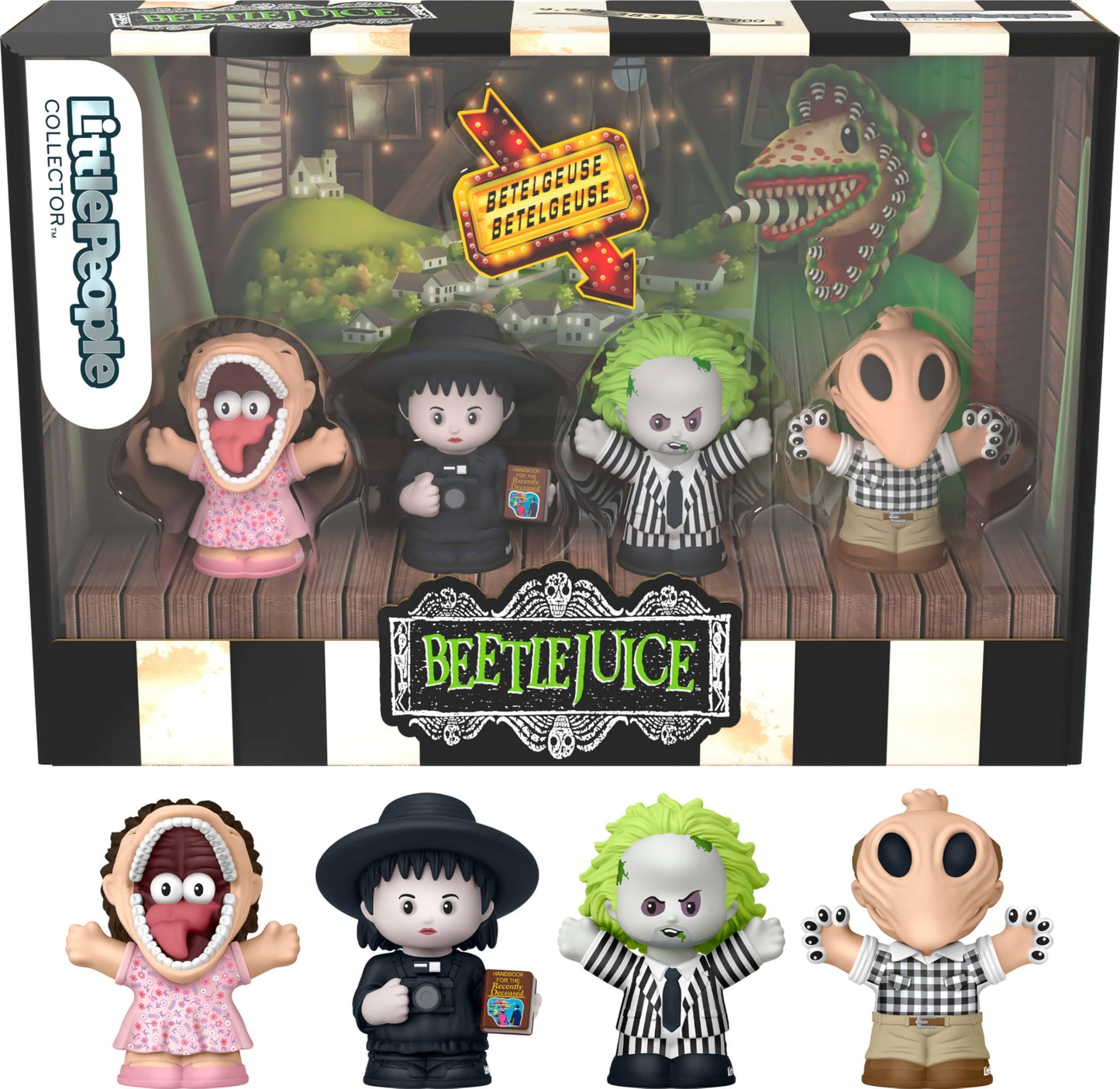 Little People Collector Beetlejuice Special Edition Set for Movie Fans, 4 Character Figures in a Display Package, JFD68