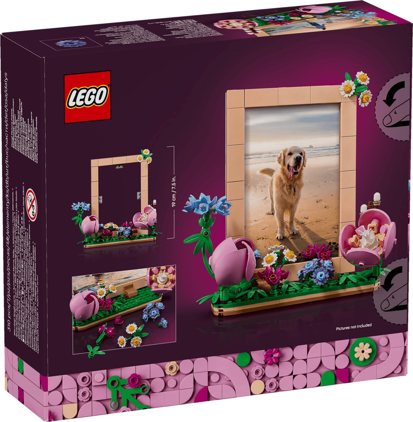 LEGO Floral Picture Frame Botanicals 40916, Building Block Toy, Plastic, for Adults, Includes Instruction Manual
