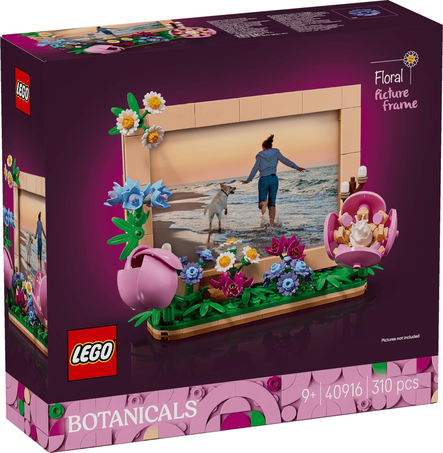 LEGO Floral Picture Frame Botanicals 40916, Building Block Toy, Plastic, for Adults, Includes Instruction Manual