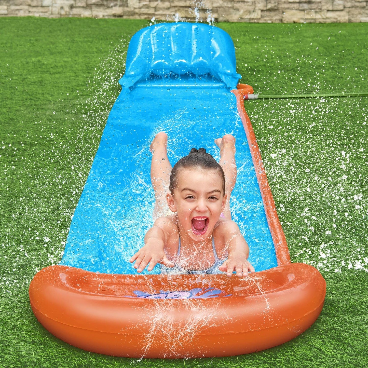 Bestway H20GO Tsunami Single Lane Slip and Slide, Inflatable Water Slide for Kids, Summer Garden Outdoor Toy with Built-in Sprinklers and Splash Ramp