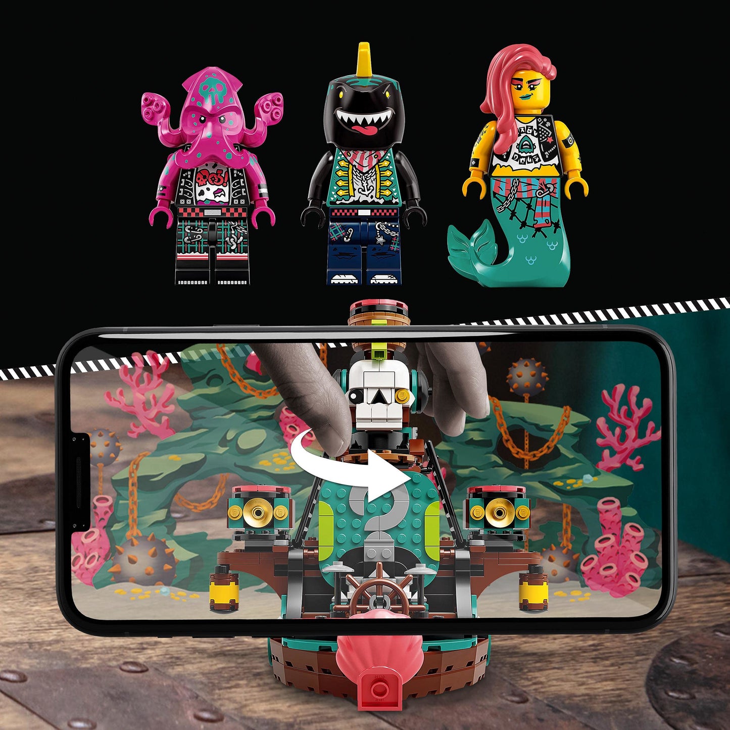 LEGO 43114 VIDIYO Punk Pirate Ship BeatBox Music Video Maker Musical Toy for Kids, Augmented Reality Set with App