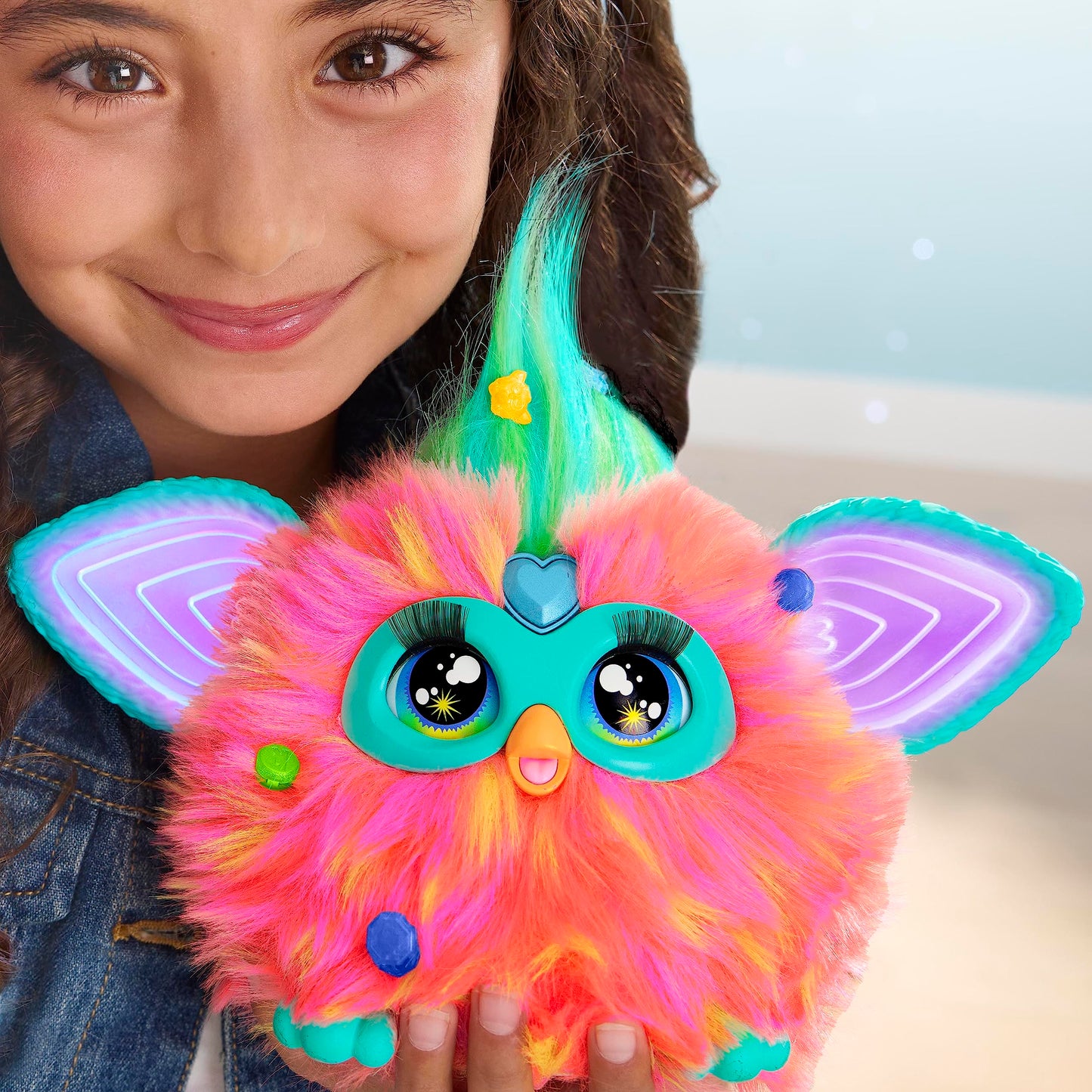 Furby Coral Interactive Plush Toy - English Version, 6 inch