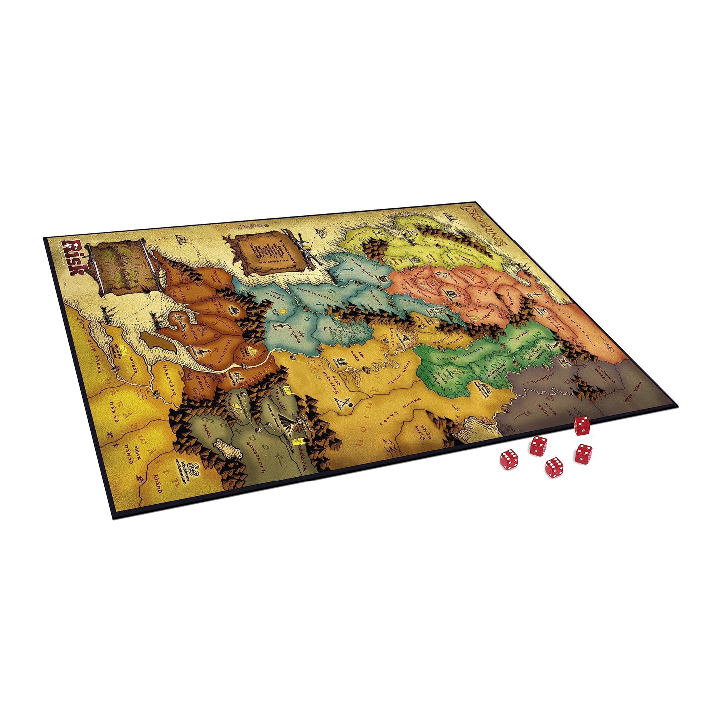 Winning Moves Lord of the Rings RISK Strategy Board Game, Join the Middle-Earth battle covering events of the Fellowship of the Ring, The Two Towers and Return of the King, gift for ages 18 plus