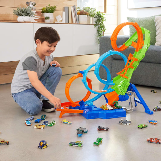 Hot Wheels Action "4 Loopings Crash Gefahr