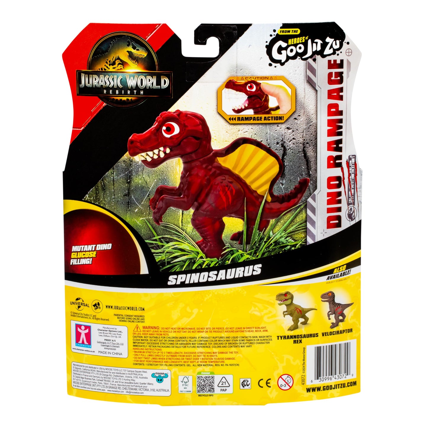 Heroes of Goo Jit Zu Jurassic World Rebirth Dino Rampage Spinosaurus, Super Squishy And Stretchy, With Rampage Action Chomping Jaws