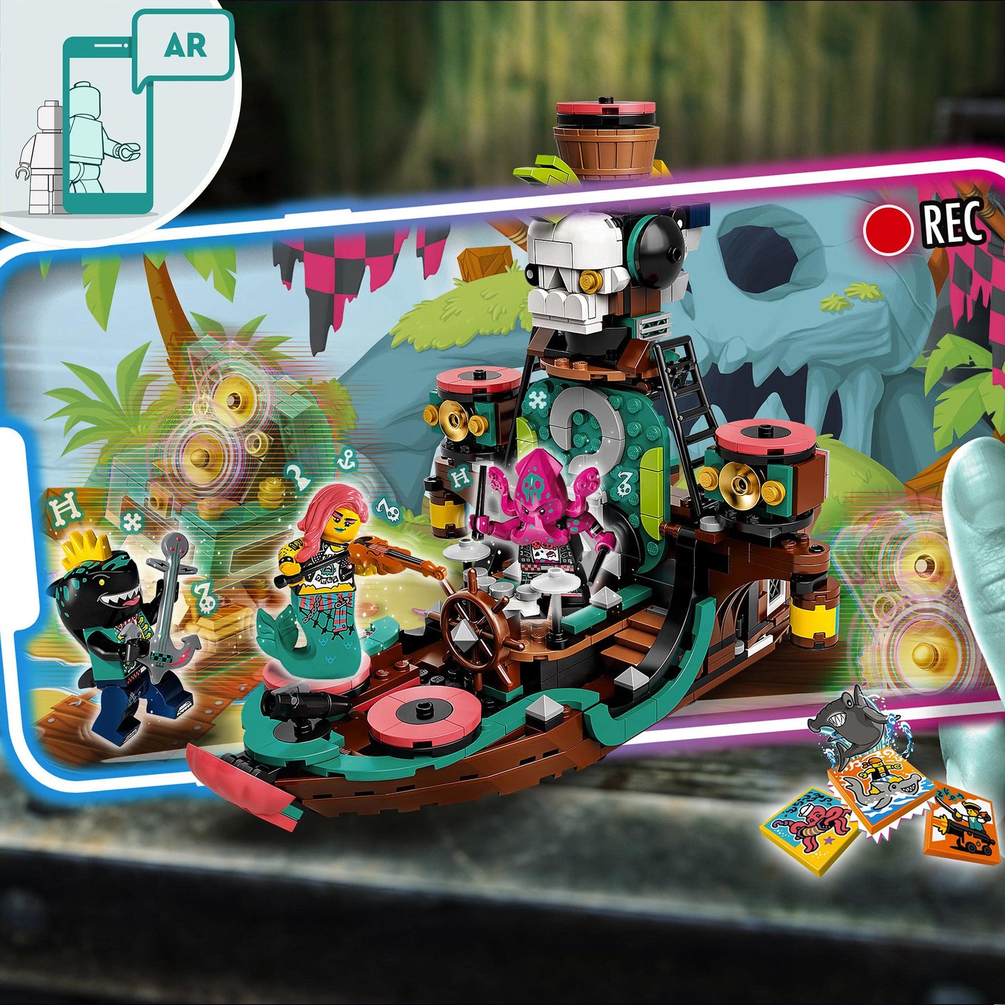 LEGO 43114 VIDIYO Punk Pirate Ship BeatBox Music Video Maker Musical Toy for Kids, Augmented Reality Set with App