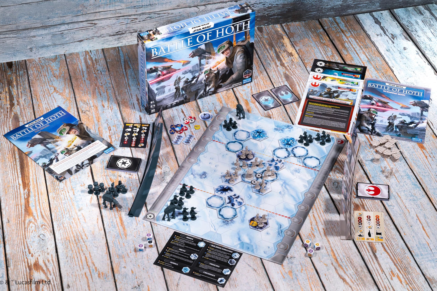Asmodee | Star Wars: Battle of Hoth | Miniatures Board Game | Ages 14+ | 2-4 Players | 30 Minutes Playing Time