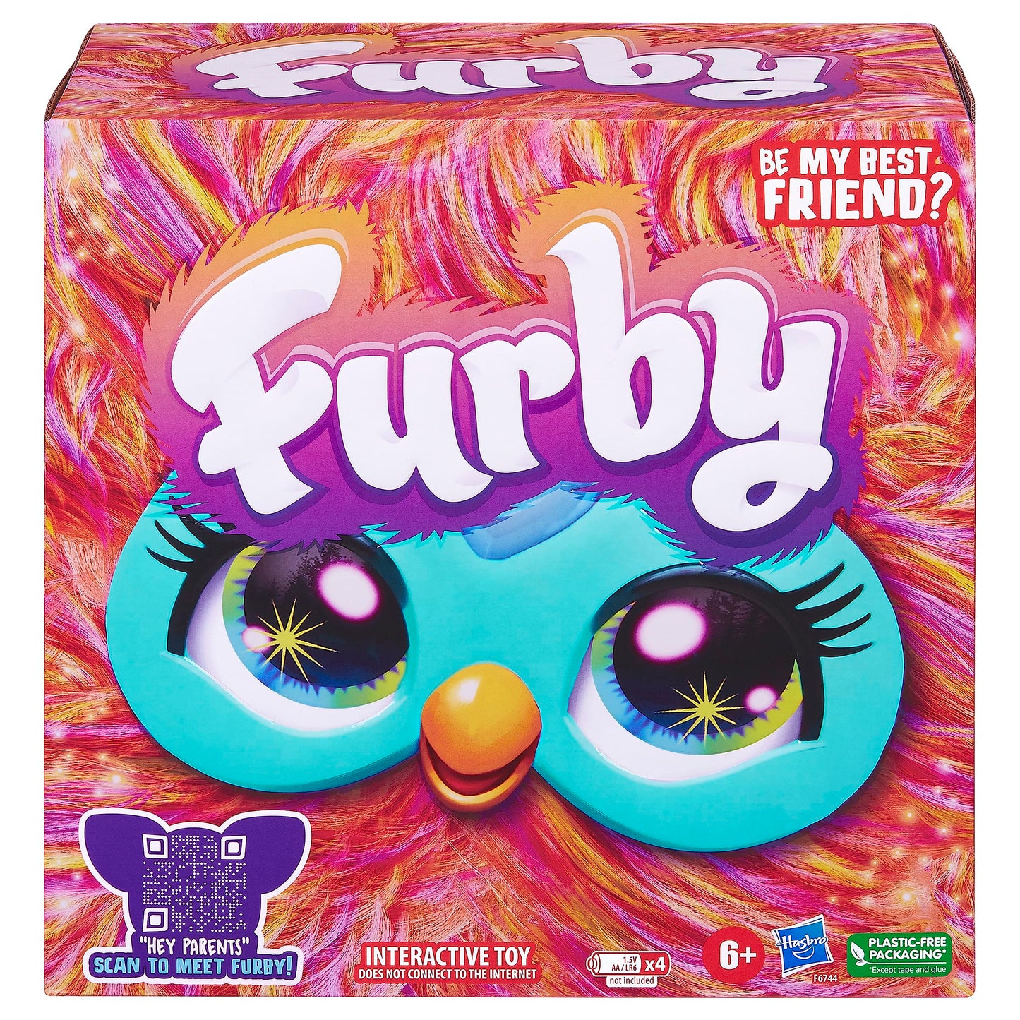 Furby Coral Interactive Plush Toy - English Version, 6 inch