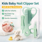 Alimos Infant Nail Supplies 5-Piece Set Newborn Booger Clip Daily Care Nail Clippers Scissors Hair Care Comb