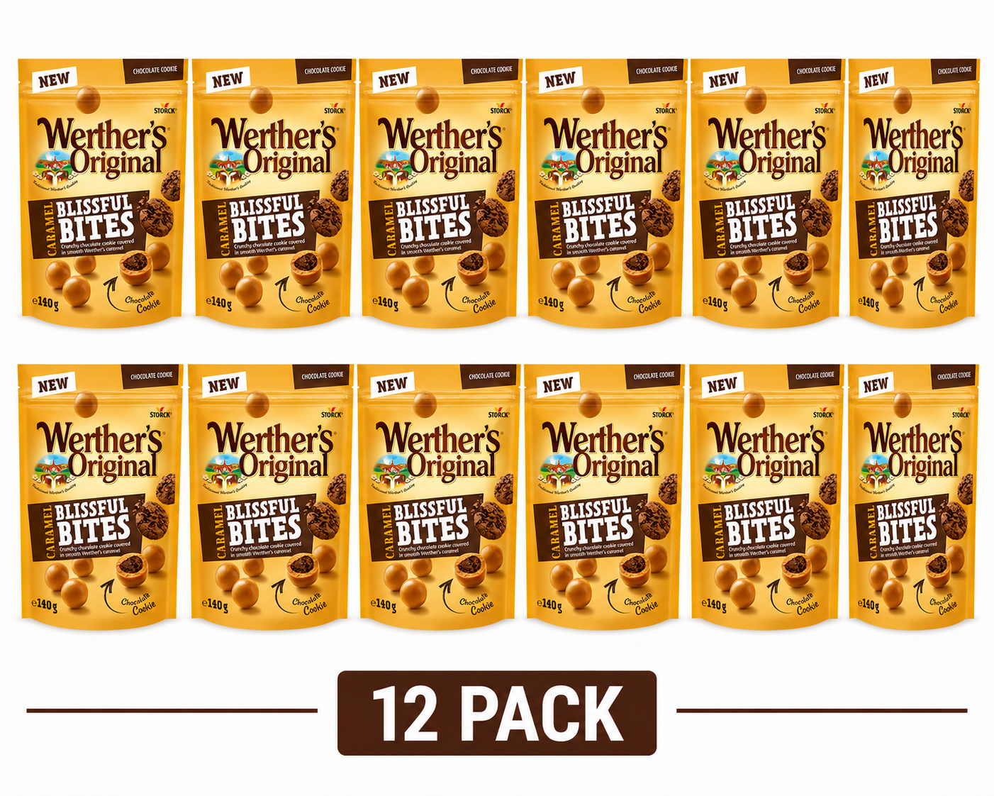 WERTHERS BLISSFUL BITES COOKIE case of 12