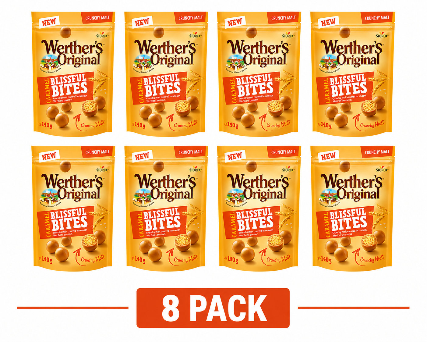 WERTHERS BLISSFUL BITES CARAMEL 8 pack ( 8x140g)