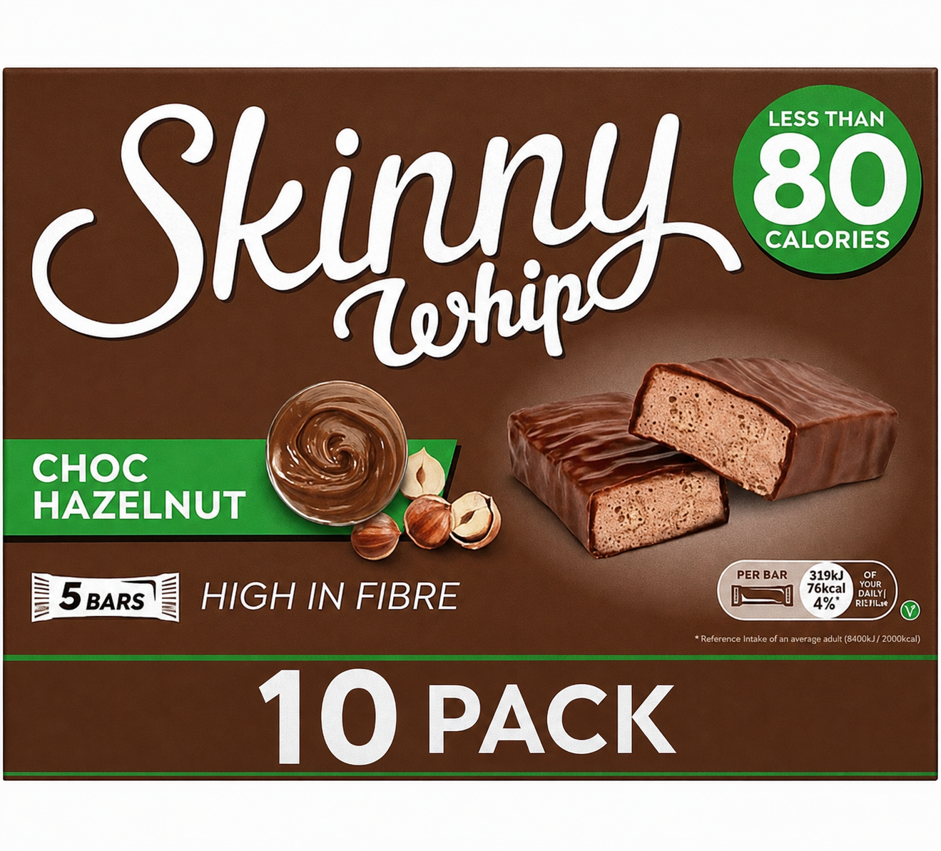 Skinny Whip Chocolate Hazelnut 5pk – Pack of 10