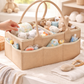 Large Baby Nappy Caddy Organiser 34.5×23×18cm – Sturdy Felt Diaper Storage Basket with Adjustable Compartments & 8 Pockets – Portable Nursery Organiser for Newborn Essentials & Baby Shower Gift