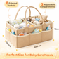 Large Baby Nappy Caddy Organiser 34.5×23×18cm – Sturdy Felt Diaper Storage Basket with Adjustable Compartments & 8 Pockets – Portable Nursery Organiser for Newborn Essentials & Baby Shower Gift
