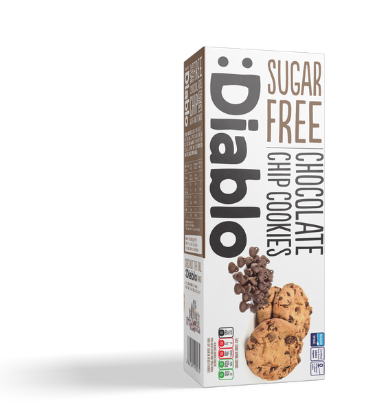 Diablo Sugar Free Chocolate Chip Cookies 130g box
