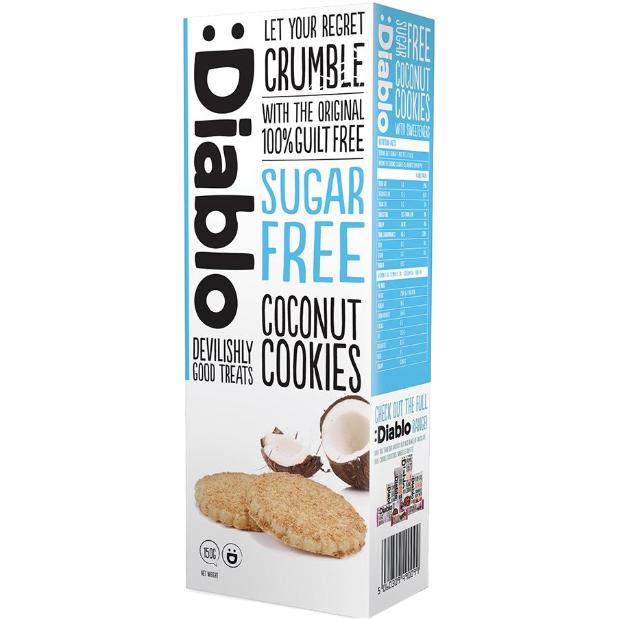 Diablo Sugar Free Coconut Cookies 150g box