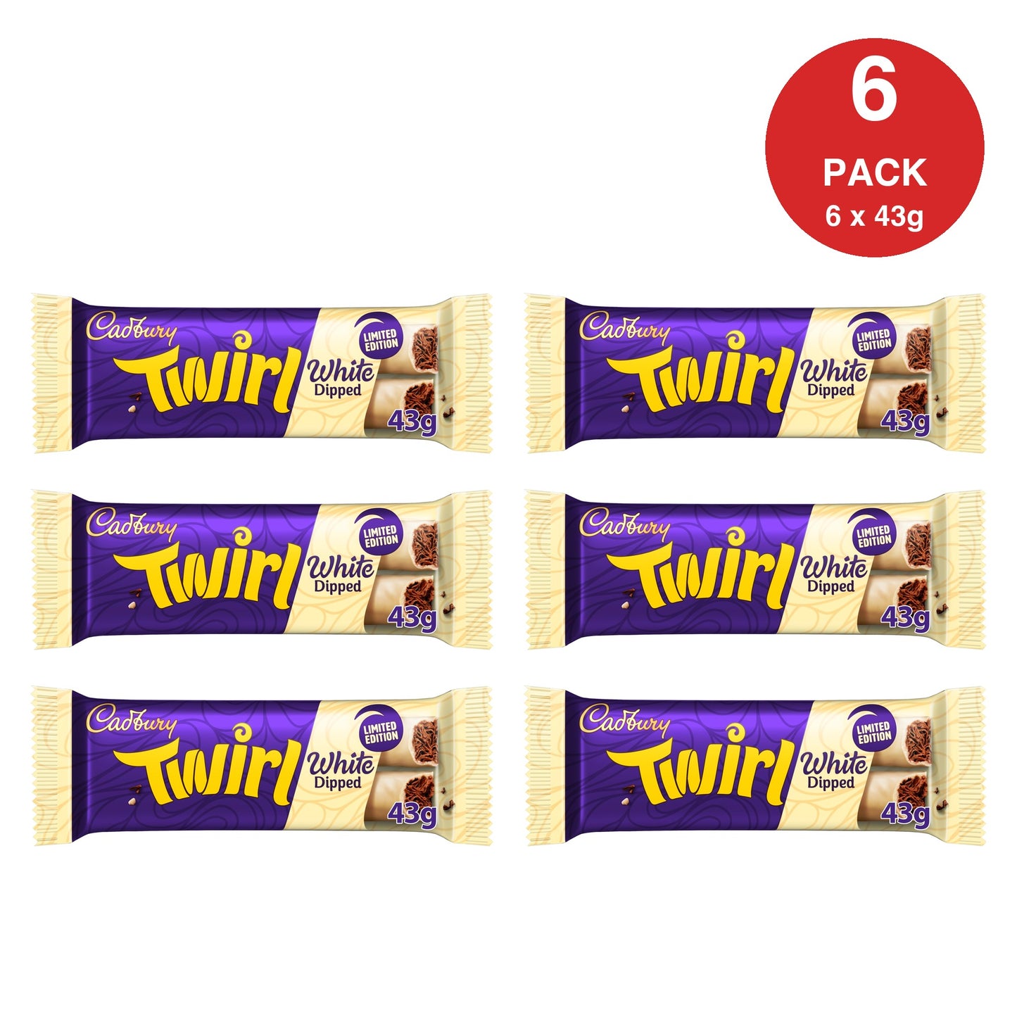 Cadbury Twirl White Dipped 6 pack